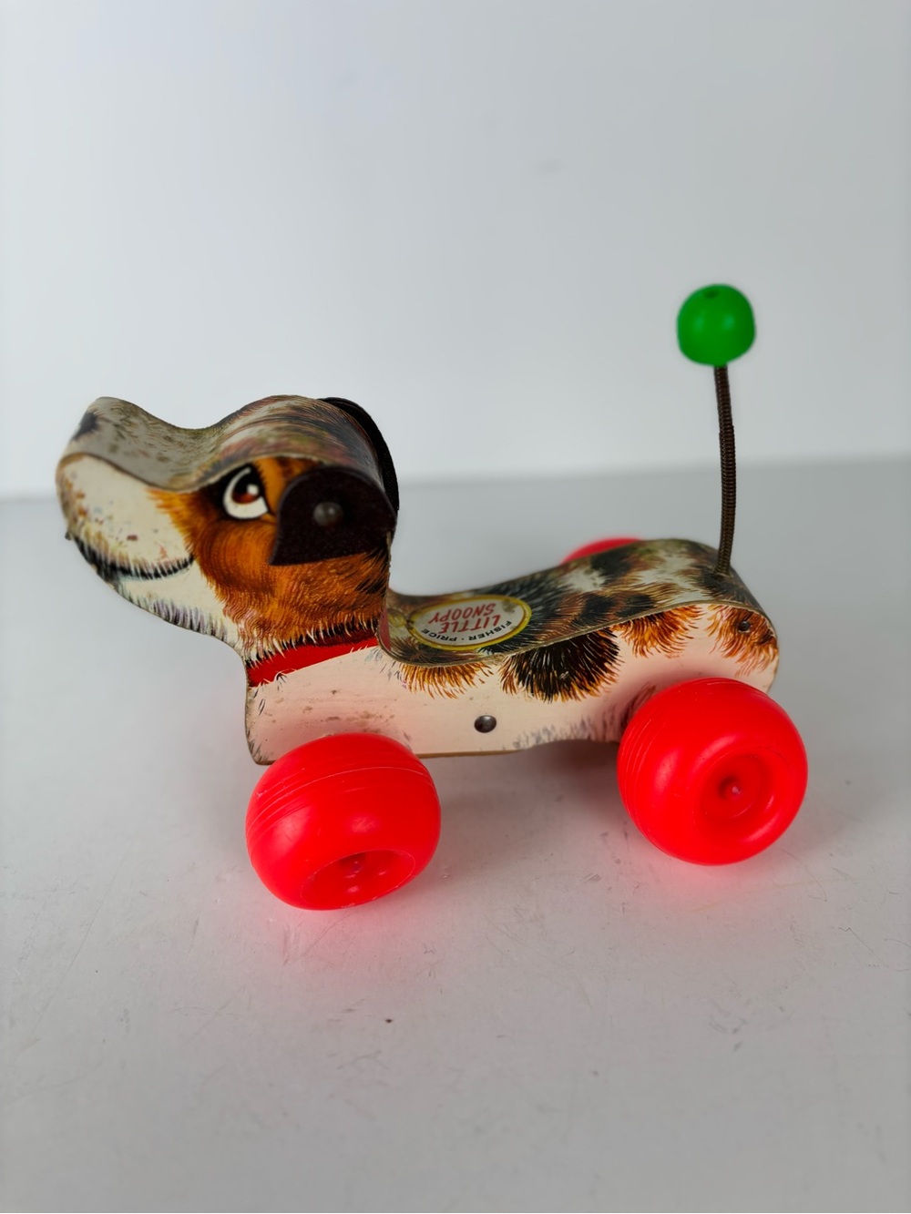 Vintage Fisher Price “Little Snoopy” pull-along wooden toy dog/Flaws
